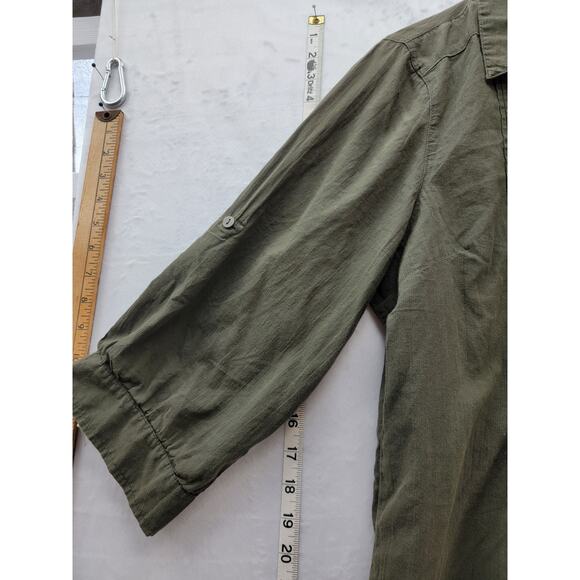 FYLO Army Green pull over blouse Size L - Picture 5 of 8